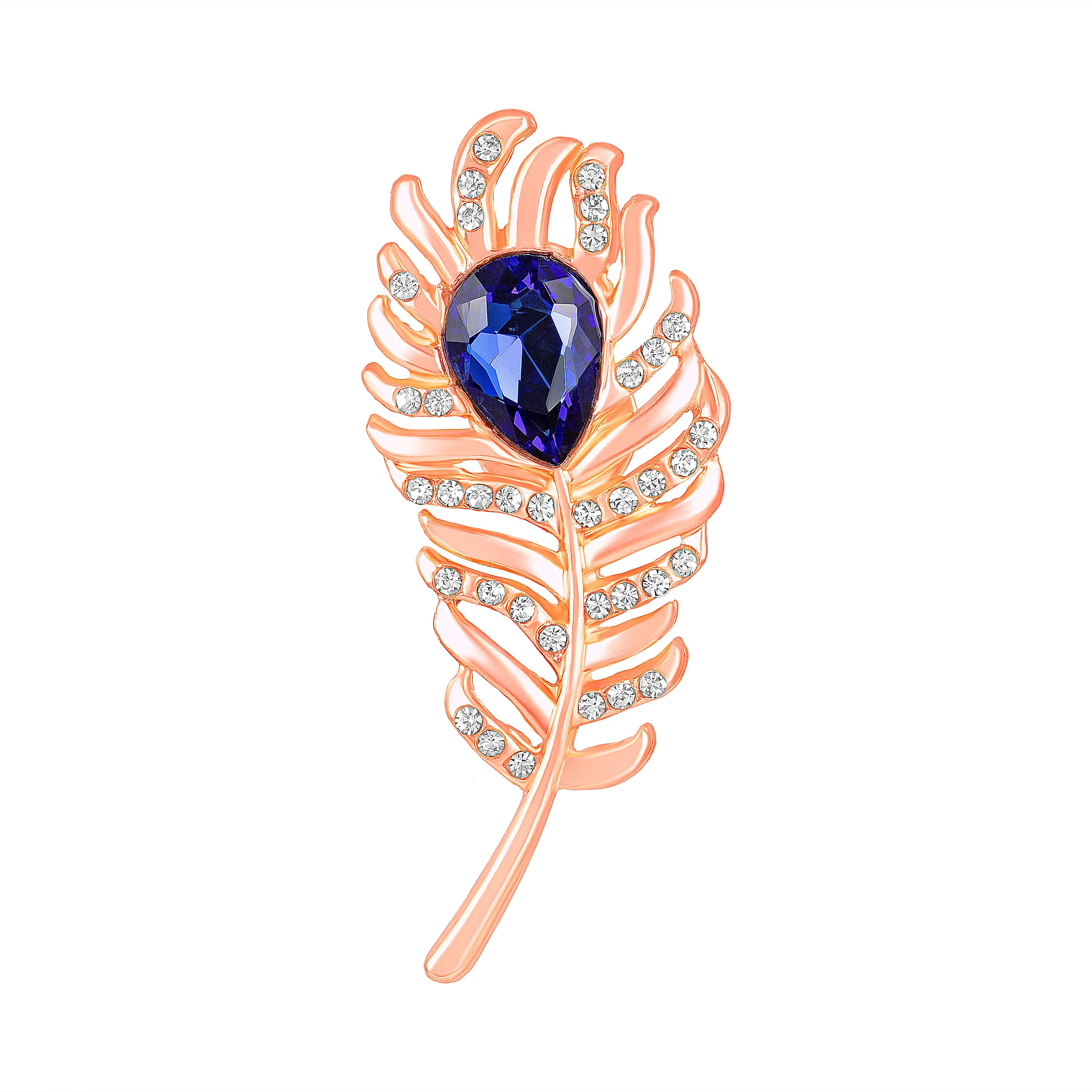 Rose Gold Feather Shaped Men's Lapel Pin