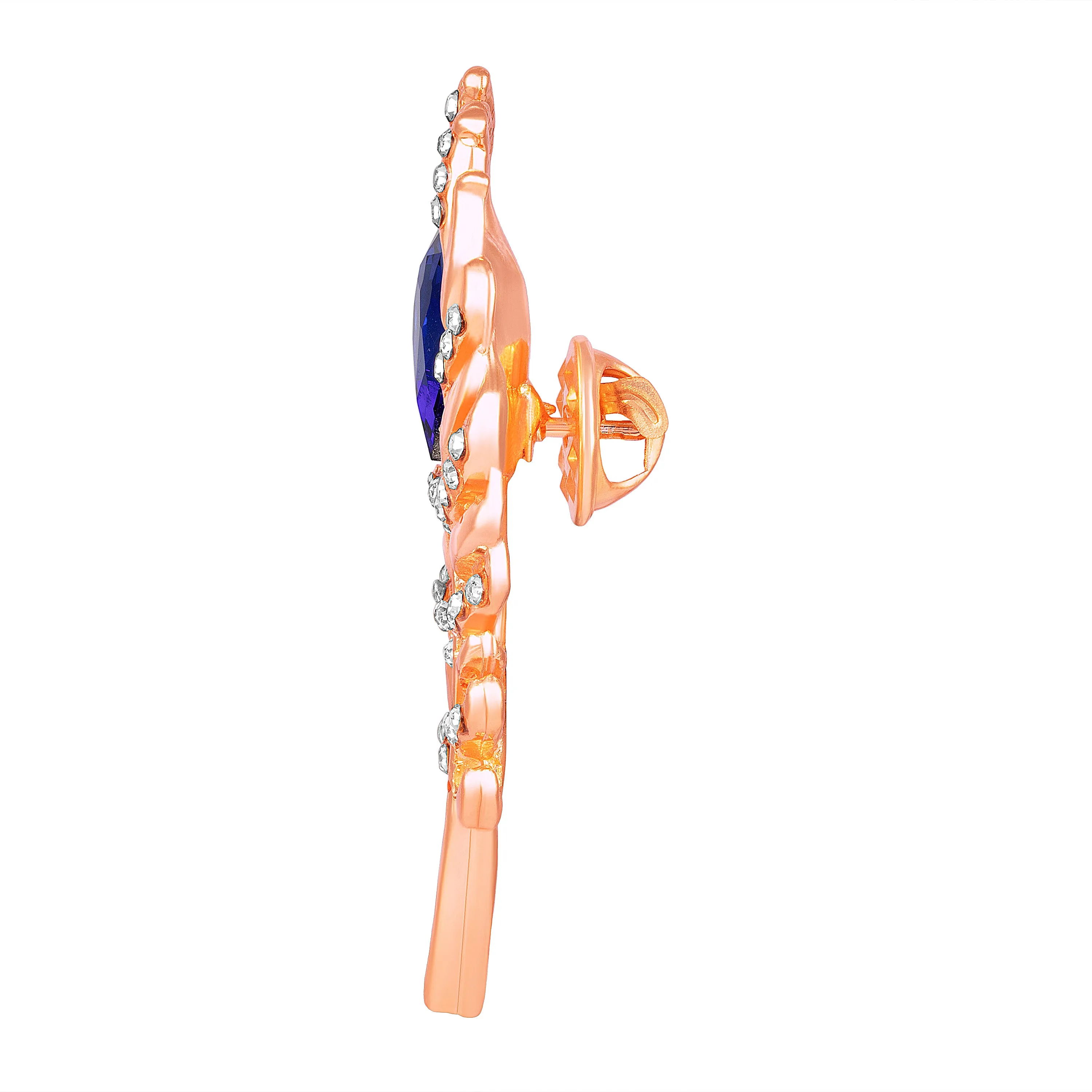 Rose Gold Feather Shaped Men's Lapel Pin