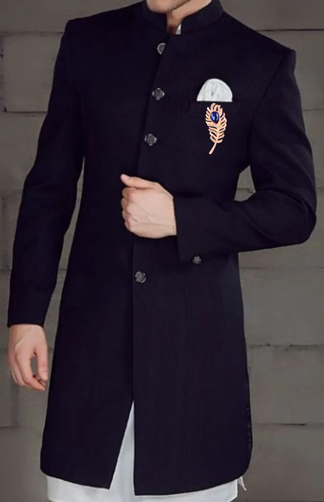 Rose Gold Feather Shaped Men's Lapel Pin