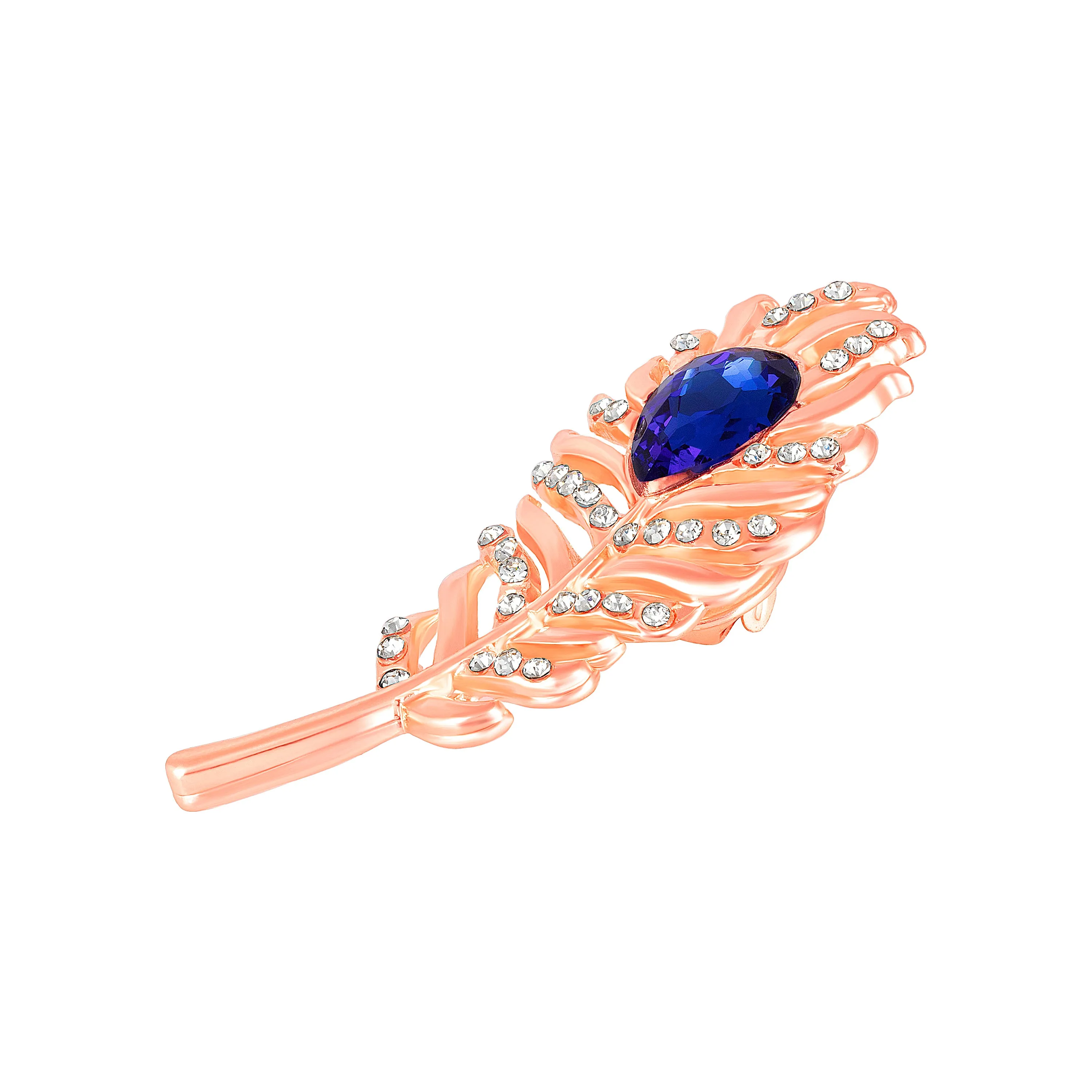 Rose Gold Feather Shaped Men's Lapel Pin