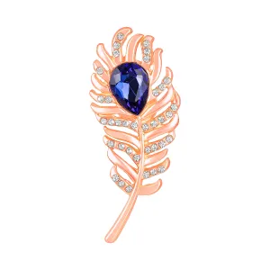 Rose Gold Feather Shaped Men's Lapel Pin