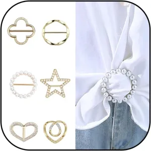 Scarf Ring Clip Scarf Buckle for Women Brooches Pins for Women Shirt Ties Clips for Women Fashion Metal Circle Buckle for Clothes Hat Belt Decor