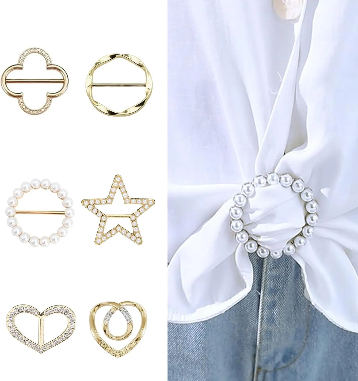 Scarf Ring Clip Scarf Buckle for Women Brooches Pins for Women Shirt Ties Clips for Women Fashion Metal Circle Buckle for Clothes Hat Belt Decor