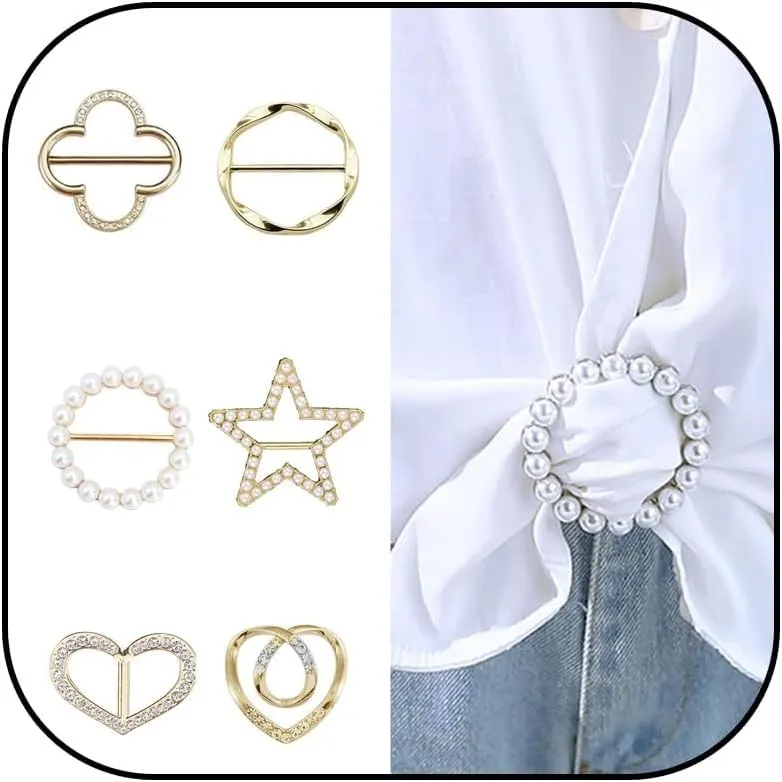 Scarf Ring Clip Scarf Buckle for Women Brooches Pins for Women Shirt Ties Clips for Women Fashion Metal Circle Buckle for Clothes Hat Belt Decor