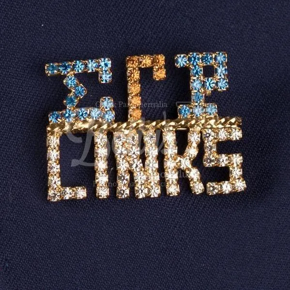 Sigma Gamma Rho ΣΓΡ/Links Rhinestone Pin