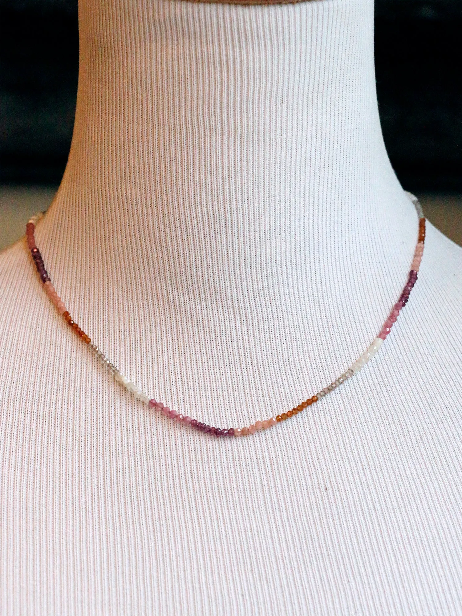 Susan Rifkin Pink Sapphire Beaded Necklace