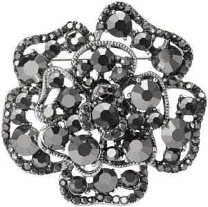 Vintage Rose Flower Rhinestones Brooches Lapel Pins Classic for Party Dance Wedding Banquet for Women Ladies Her Dainty Gold Plated Crystal Pin Dress Suit Bouquet Accessories Jewelry Valentine's Day Decor Gifts