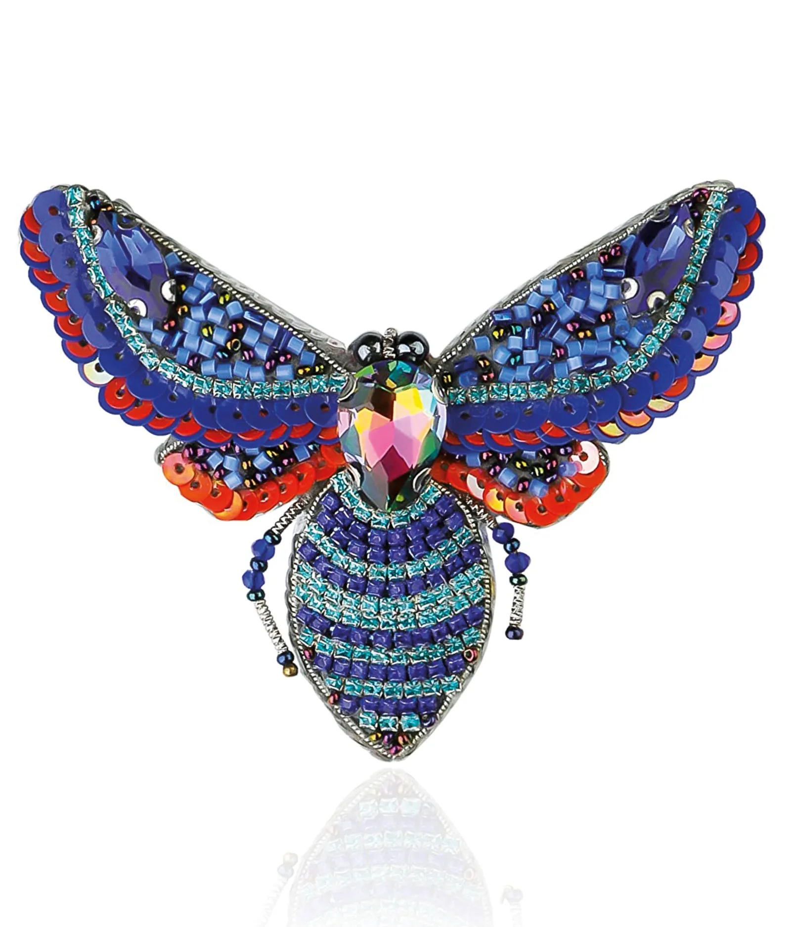 Womens Blue Brooch, Butterfly Crystal Pin Swarovski Gift