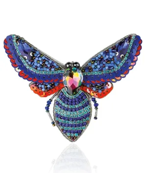 Womens Blue Brooch, Butterfly Crystal Pin Swarovski Gift
